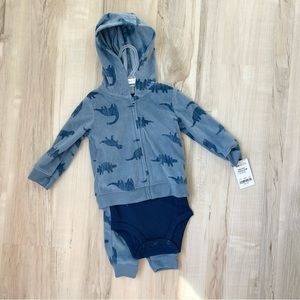 NWT baby boy fleece dinosaur set